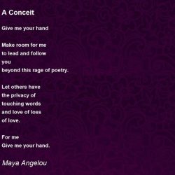 A conceit by maya angelou