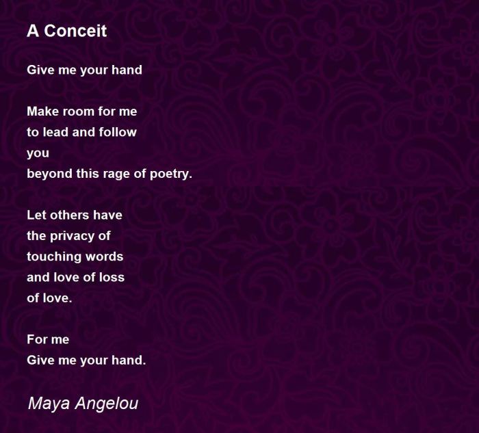 A conceit by maya angelou