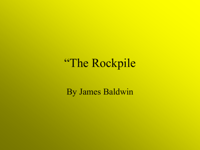 The rockpile by james baldwin